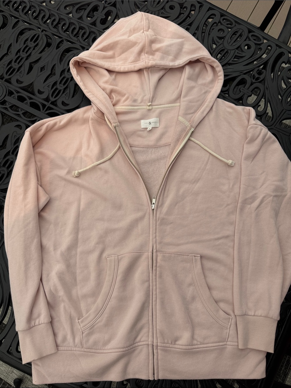 Lou & Grey Blush Pink Zip Hoodie with Hood and Zipper